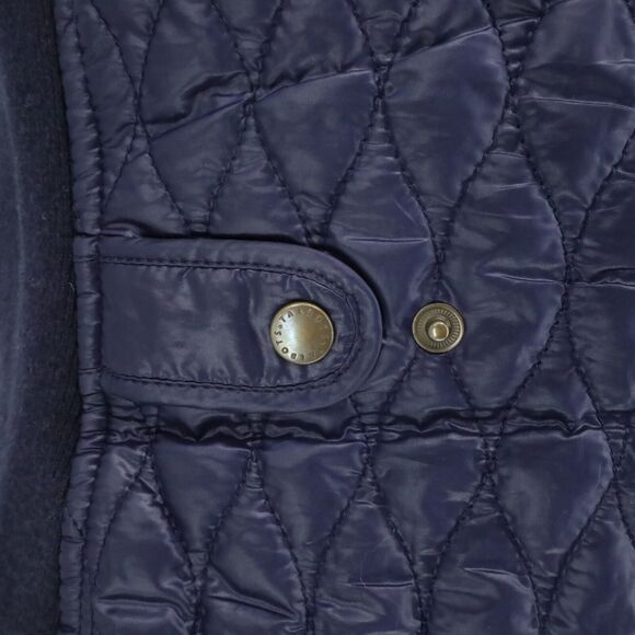 Talbots Puffer Vest Petites MP PM Navy Blue Quilted Full Zip Snaps Pockets - Picture 14 of 16